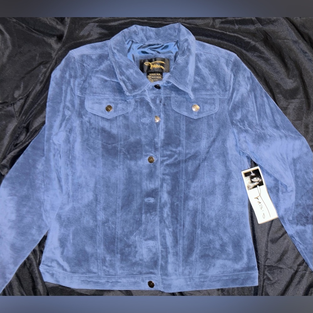 Fabio Women's Genuine Leather Suede Button down Jacket Size Medium